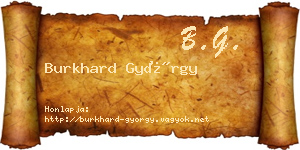 Burkhard György névjegykártya
